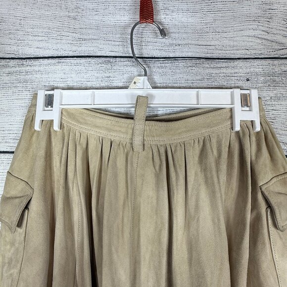Vintage Dsquared 2 Button Down Natural Suede Maxi Skirt With Pockets Size 40/S - Picture 10 of 14